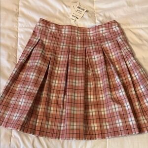 Sim & Sam Mauve Pink Plaid Pleated Mini Skirt XS Preppy Schoolgirl NWTSK111-OPT1